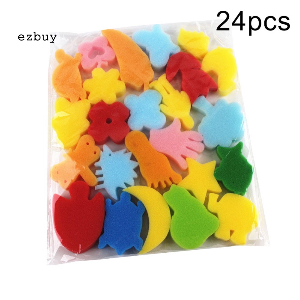 Set 24 miếng bọt biển vẽ tranh nhiều màu cho các bé