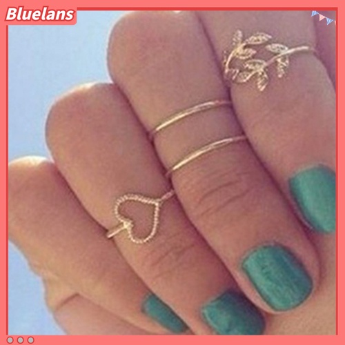 Bộ 4 Nhẫn Đốt Ngón Tay Đính Đá Nhiều Kiểu Dáng Phong Cách Boho