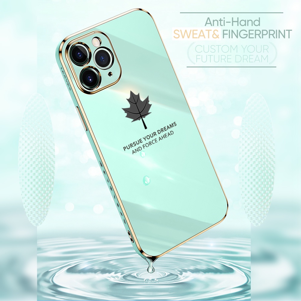 Samsung Galaxy A10 A10S A52 A52S A22 A02 A02S M02 A20S A20 A30 A30S A50 A50S 4G 5G For Phone Case Soft Casing Silicone Maple Leaf Electroplating Full Cover Shockproof TPU Cases