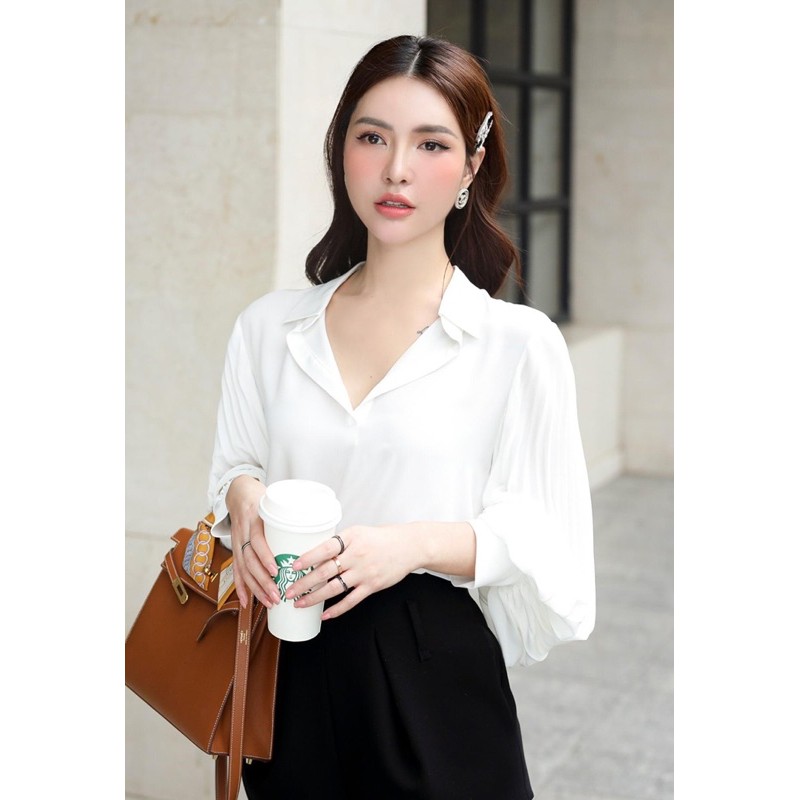 Áo sơ mi nữ cách điệu G118 CÓ BIGSIZE hàng thiết kế ít đụng mẫu, chất liệu cao cấp mặc mát không nhăn - GEM Fashion