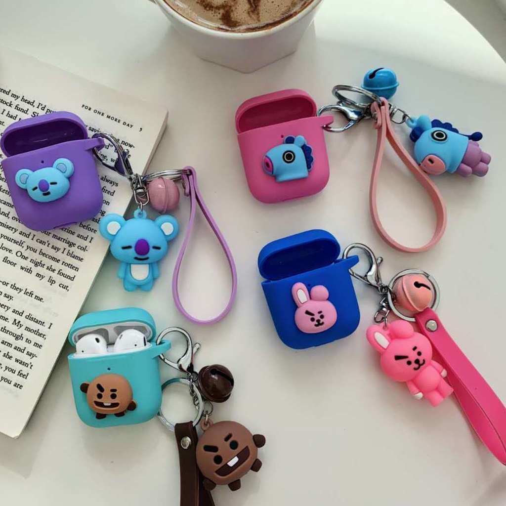 Vỏ bảo vệ hộp sạc tai nghe Airpods Pro Bluetooth chất liệu silicon chống rơi họa tiết hoạt hình dễ thương