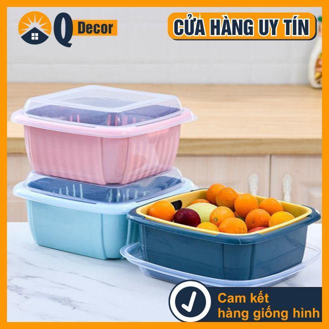 Rổ có nắp đậy, rổ có khay hứng nước