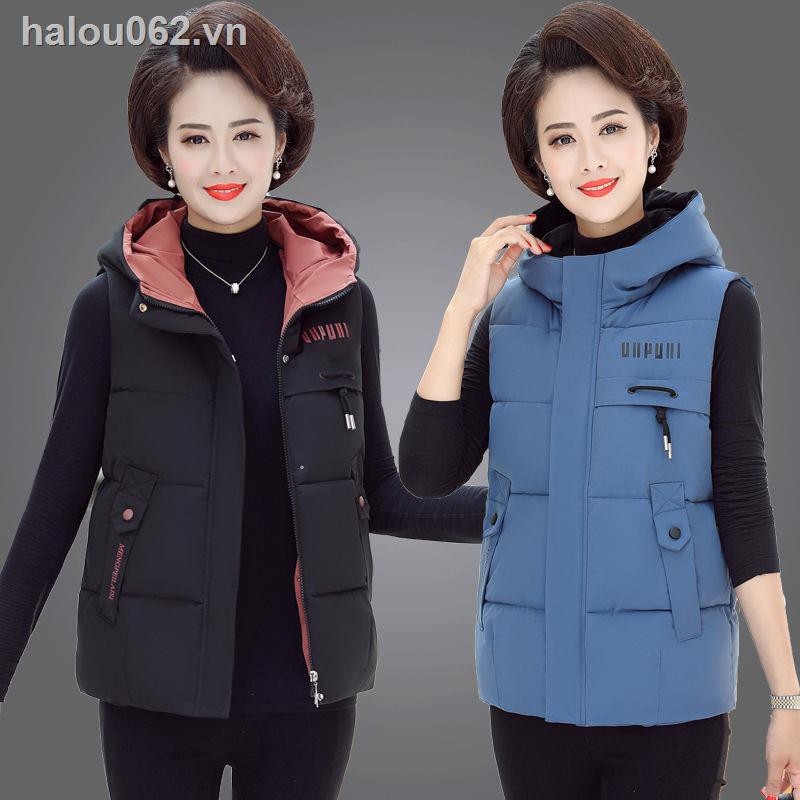 Áo Khoác Phao Không Tay Thời Trang Nữ Trung Niên