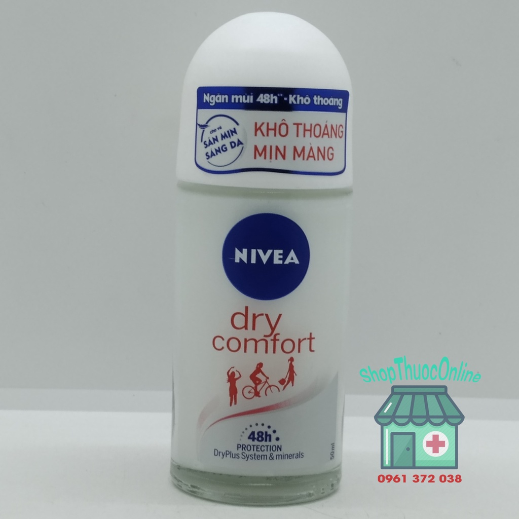 Lăn khử mùi NIVEA Dry Comfort khô thoáng suốt 48 giờ