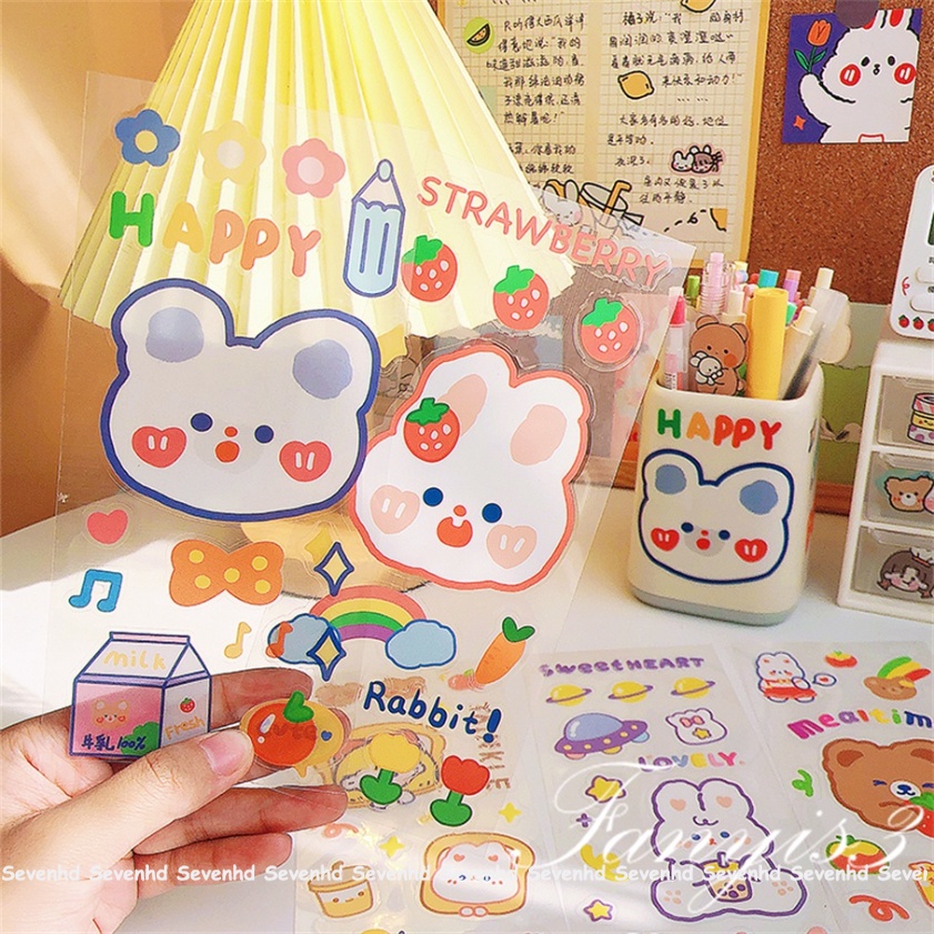Ốp Điện Thoại Trong Suốt In Hình Thỏ Doodle Hoạt Hình Cho iPhone 14 13 12 11 Pro Max SE2020 X XR Xs Max 7 8 Plus