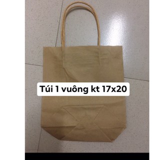 Combo 100 túi có quai loại túi 1 kt 17x21 quai giấy
