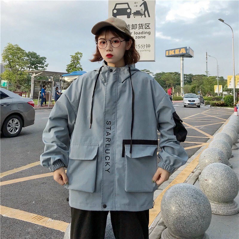 Áo Khoác Kaki Nam Nữ 2 Lớp Có Mũ ♥️ Free Ship ♥️ Áo Kaki Bomber Form Rộng Túi Hộp Vải Mền Đẹp Thời Trang | BigBuy360 - bigbuy360.vn