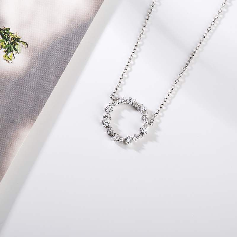 Dây Chuyền Bạc Nữ Vòng Tròn Nạm Đá -Trang Sức TNC JEWELLERY