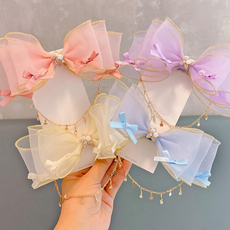 [Hàng mới về] Kẹp tóc / Cài tóc thắt nơ phong cách lolita đáng yêu chất lượng cao