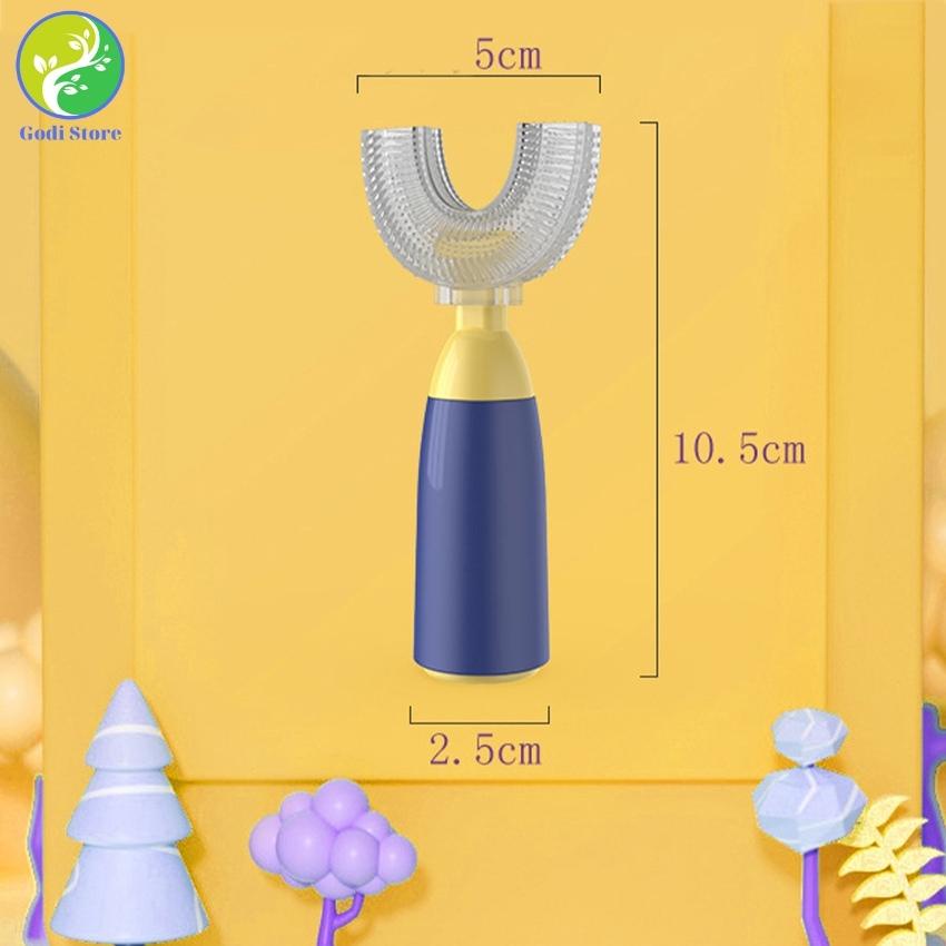 Bàn Chải Đánh Răng Cho Bé Đầu Chữ U Chất Liệu Silicon Mềm, An Toàn Và Bảo Vệ Răng Bé Tốt Hơn - Kèm Hộp Đựng - G86