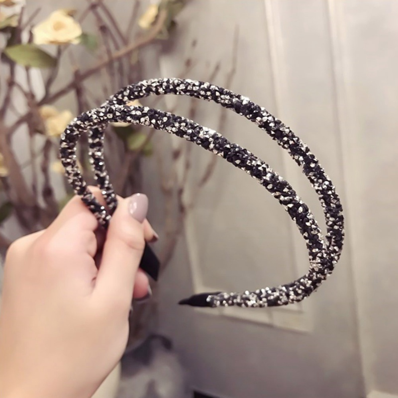 Băng Đô Cài Tóc Đính Đá Lấp Lánh Phong Cách Hàn Quốc Cho Nữ