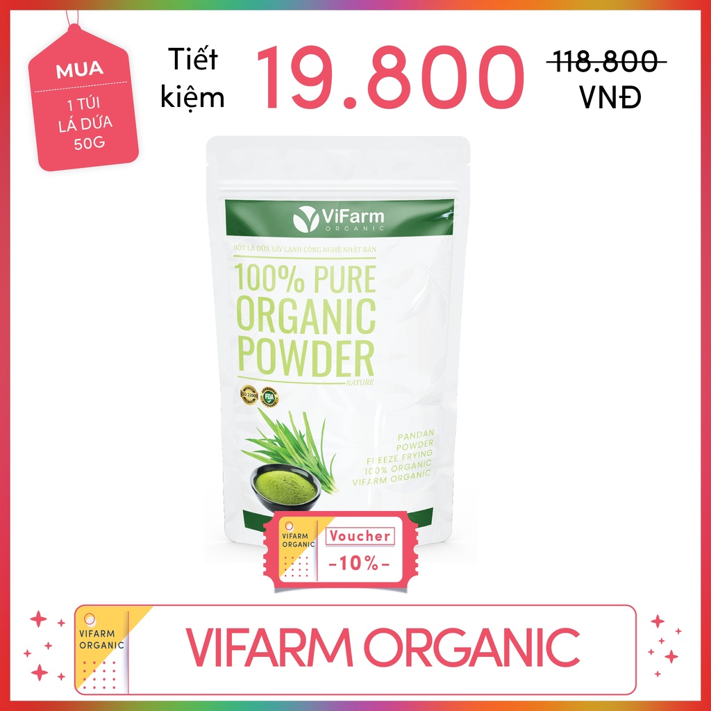 Bột Lá Dứa Nguyên Chất 100% ViFarm 50Gram