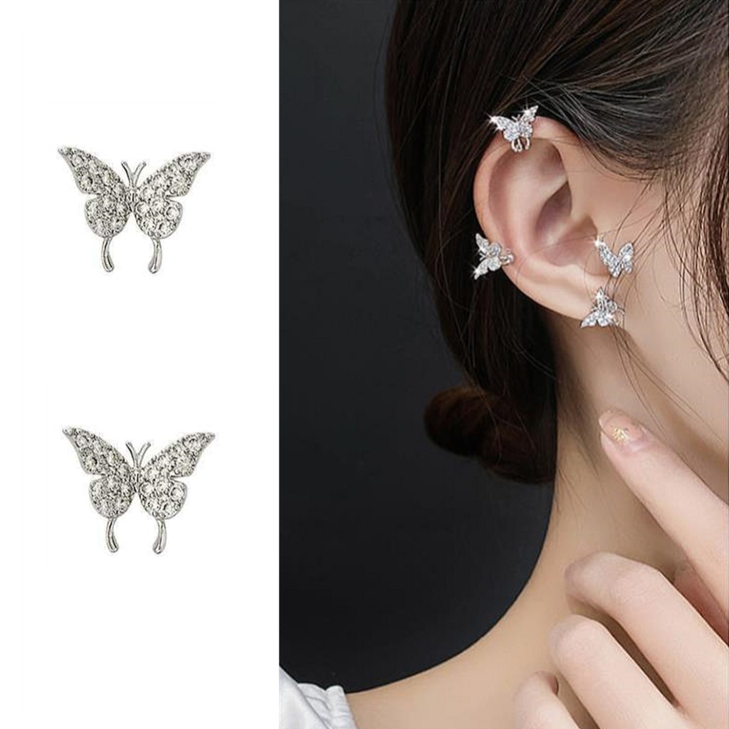 Khuyên Vành Tai Hình Con Bướm Đính Đá Sang Trọng A749