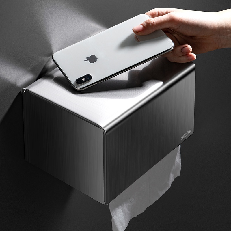 Hộp đựng giấy vệ sinh XINKUNLON thép không gỉ 304 gắn tường cao cấp tiện lợi