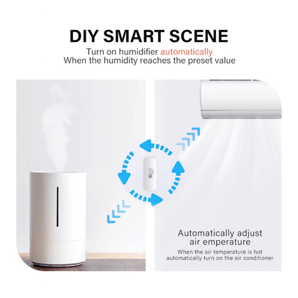 Tuya ZigBee Thông Minh Nhiệt Độ Và Độ Ẩm Cảm Biến Pin Powered ZigBee Nhà Thông Minh An Ninh Làm Việc Với Alexa Google nhà ITO