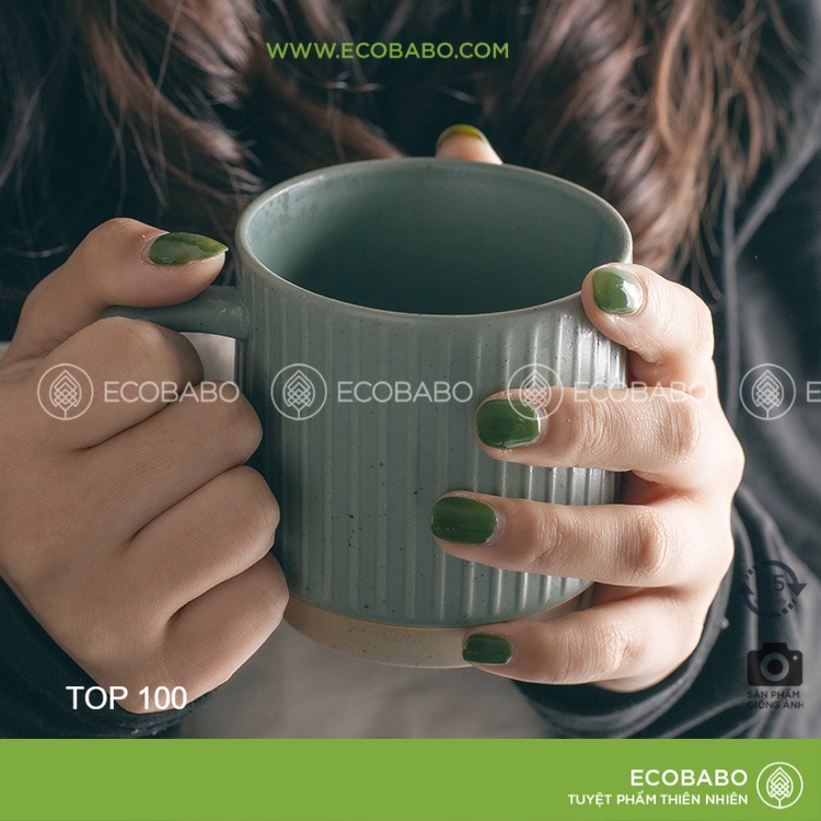 Ly sóng nổi tối giản bắc âu Retro trà cafe đơn màu hàng xuất Bắc Âu - Ecobabo