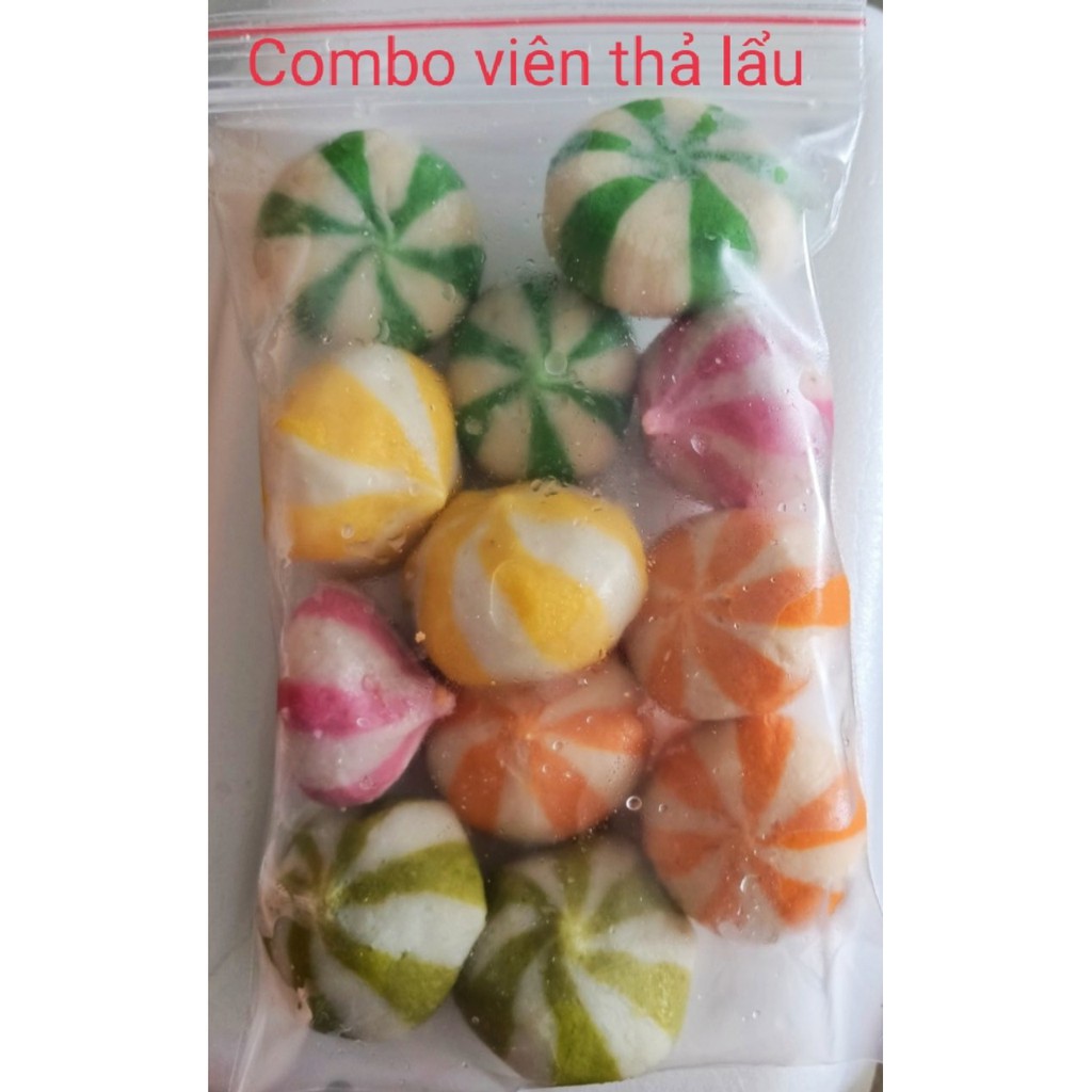 Combo Viên Thả Lẩu Mix Màu ( 12 Viên ) - Ship HCM