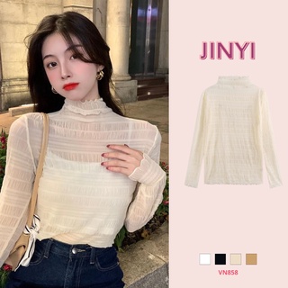  VN858 Áo voan kiểu nữ hoạ tiết dập nổi tiểu thư mặc thu đông dễ mix đồ hàng Quảng Châu 