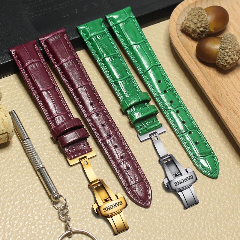 Dây Đeo Đồng Hồ Bằng Da Thật Khóa Inox Cho Nam Và Nữ