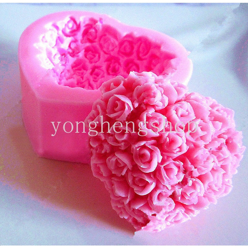 Khuôn Làm Bánh / Sô Cô La / Xà Phòng Hình Hoa Hồng 3D Bằng Silicone DIY