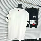 Bộ quần áo thể thao nam mùa hè cổ bẻ tay ngắn áo polo thom browne hình cá (ảnh thật)