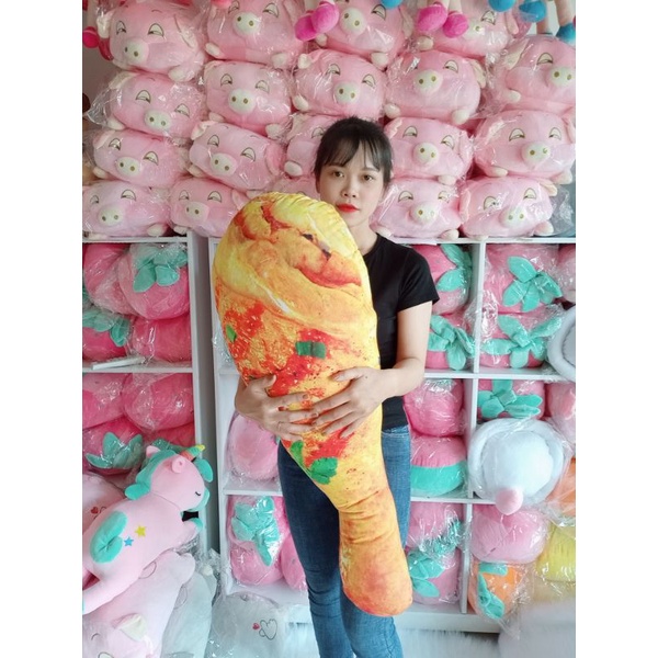 Sỉ_Gối ôm 3D hình Đùi gà hấp_gấu bông quà tặng to rẻ đẹp_thú nhồi bông
