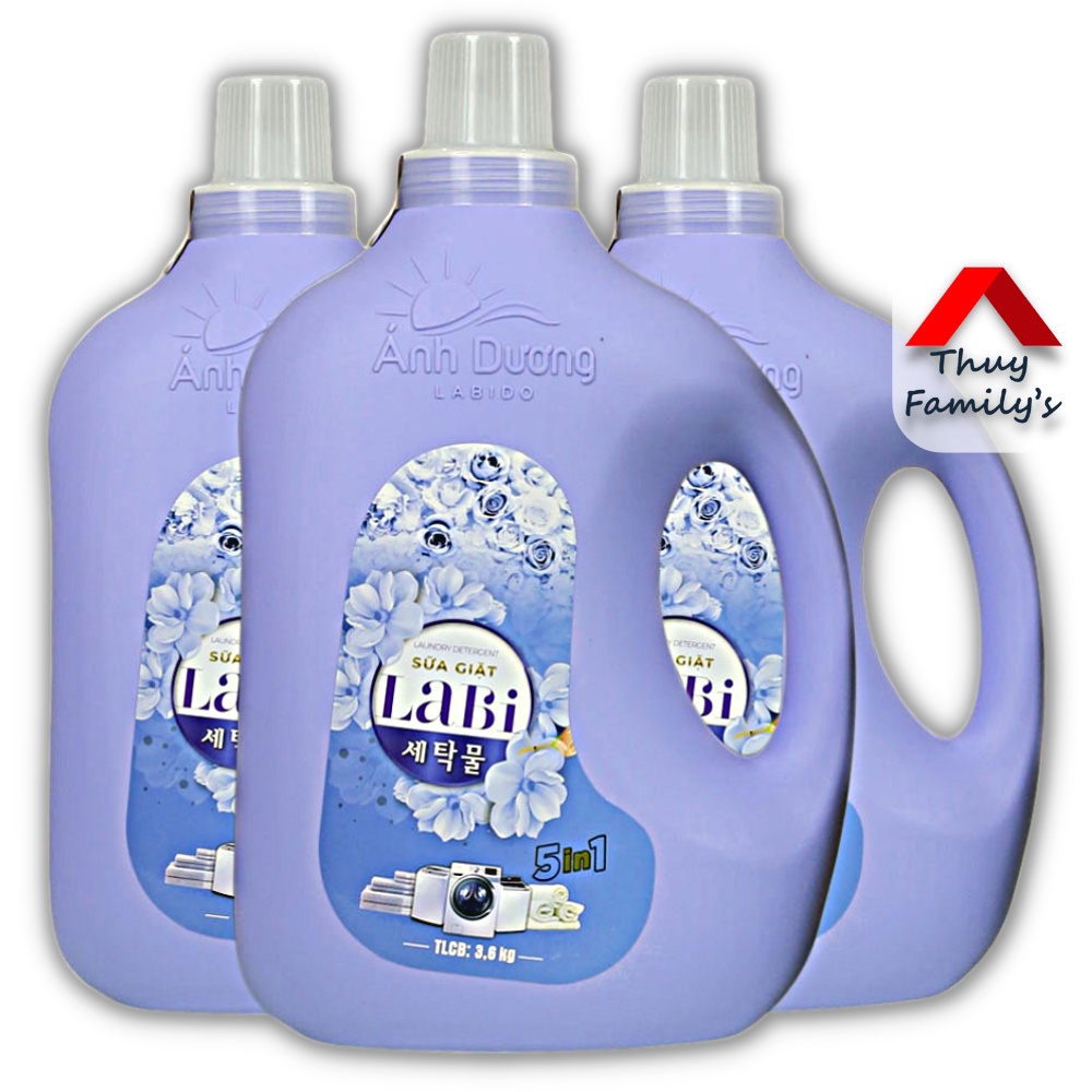 Nước giặt xả LABI Ánh Dương 5 trong 1 can 3,6L