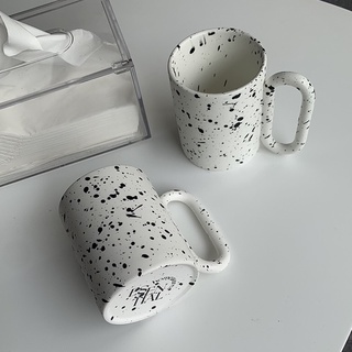Cốc sứ Handmade Cruved Handle Mug-Speckled /Cốc sứ vẩy đen trứng cút Essential Homewares