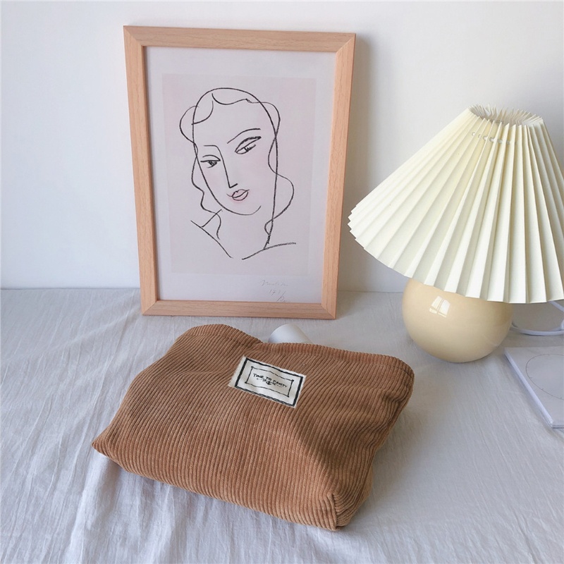 Túi Đựng Mỹ Phẩm Trang Điểm Màu Trơn Siêu Mềm Khóa Kéo Tiện Dụng Cho Nữ