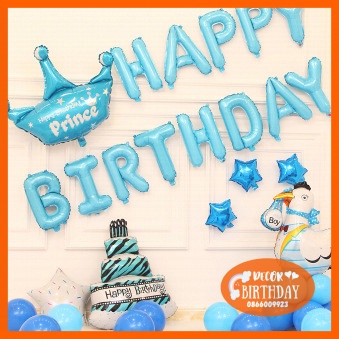 Set Trang Trí Sinh Nhật TUỔI GÀ Cho Bé Trai, Bé Gái, Bóng Y Hình Tặng Kèm Đồ Bơm Băng Dính