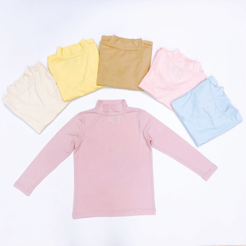 Áo giữ nhiệt cho bé, áo thun cổ 3 phân cho bé chất cotton, size 4 - 10 tuổi - SUNKIDS