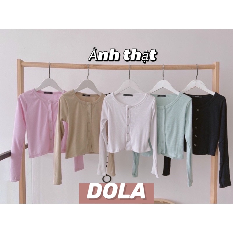 Áo Croptop Tay Dài Nút Bấm 🦋 Áo Tay Dài Trơn Basic Chất Thun Gân Ulzzang