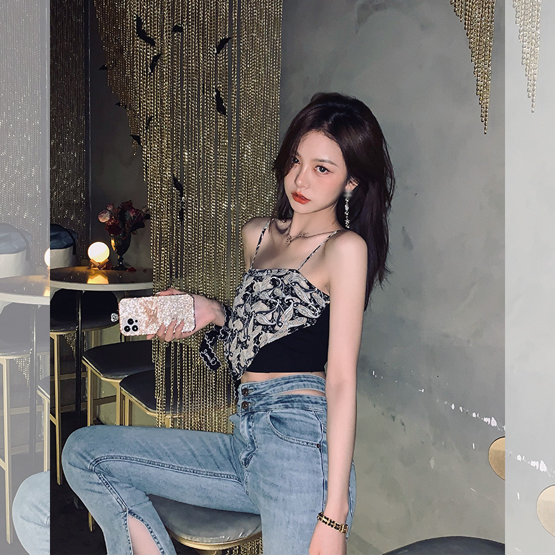Xiaozhainv Áo 2 dây phong cách Retro Hàn Quốc sành điệu cho nữ | BigBuy360 - bigbuy360.vn