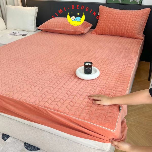 Ga gối nỉ nhung sữa mẫu mới năm 2022 mềm mại, êm ái và sang trọng - Timibedding