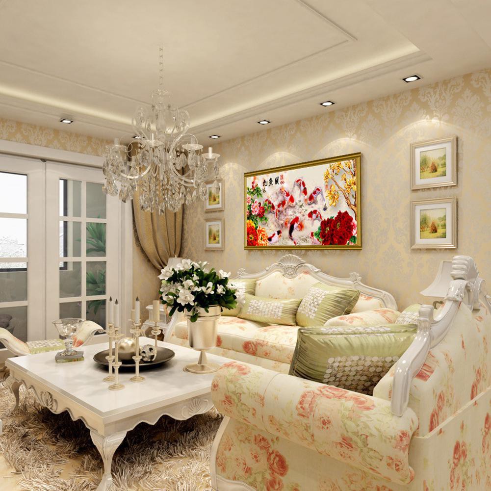 Tranh đính đá 5D tự làm hình cá chép và hoa mẫu đơn đẹp mắt trang nhã | BigBuy360 - bigbuy360.vn