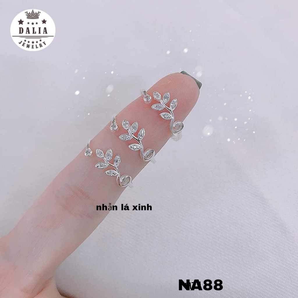Nhẫn bạc nữ 925 bạc thật DaLiA Jewelry nhẫn bạc hở lá xinh mong manh nàng thơ