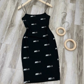  Đầm 2 dây ôm body In Chữ form chuẩn body sexy thiết kế tinh tế hợp lễ hội dự tiệc 
