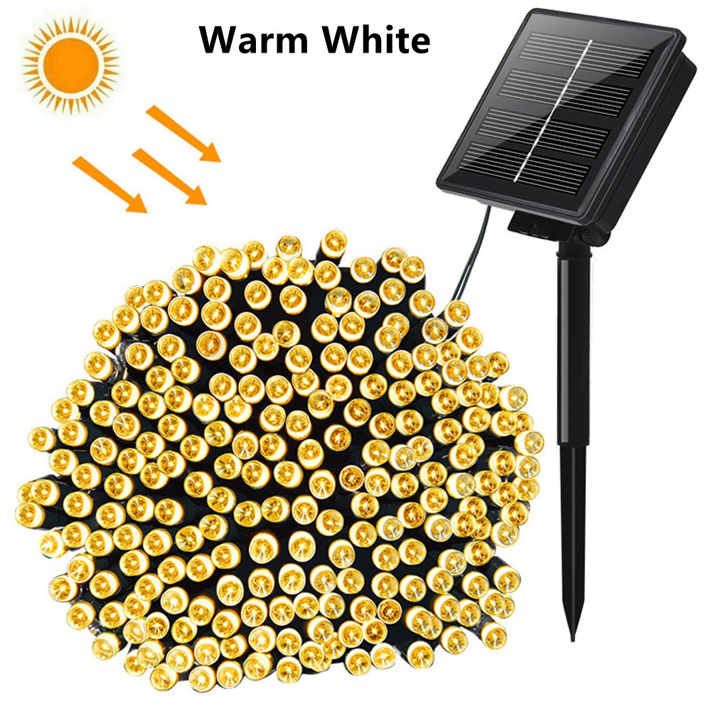 Bộ 2/50/100/200 đèn LED 5/7/12/22m chống nước sử dụng năng lượng mặt trời