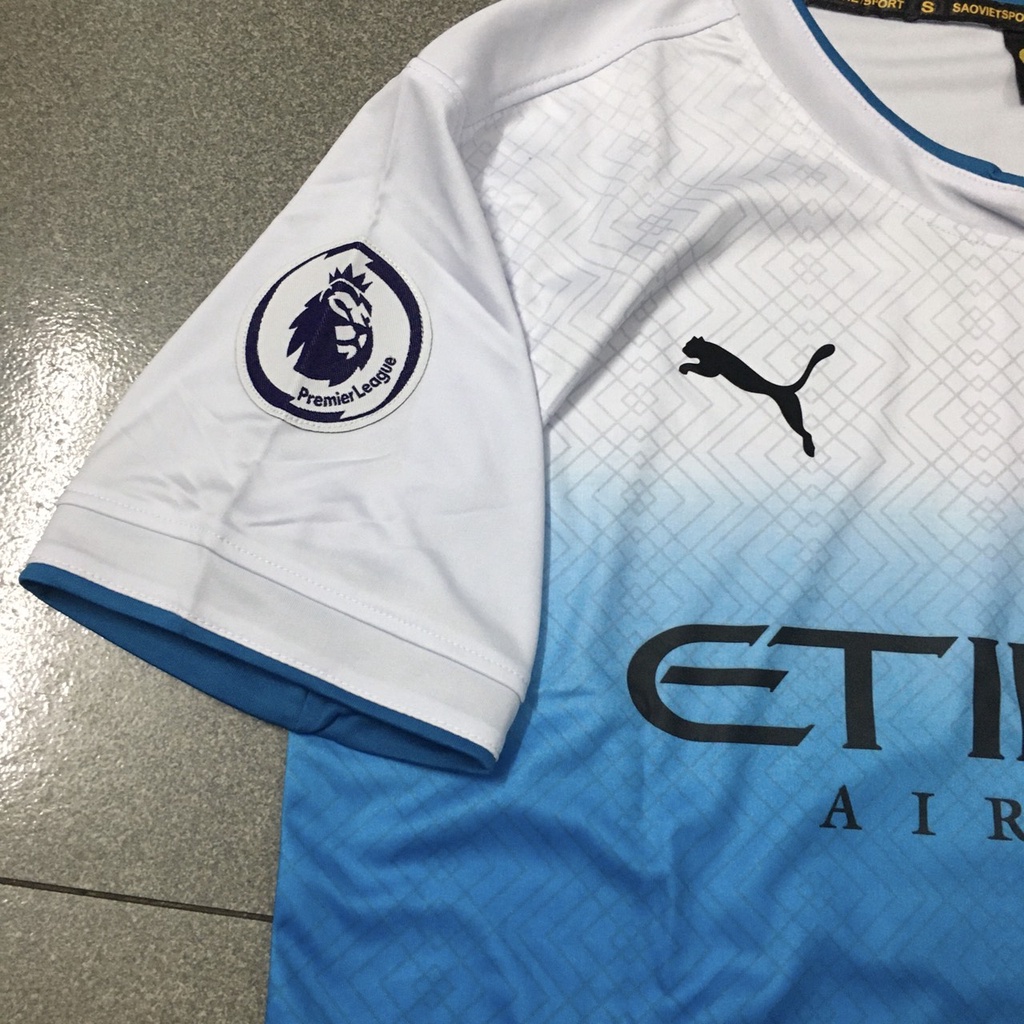 Bộ quần áo đá banh ManCity trắng xanh mới 22-23 SVFLG