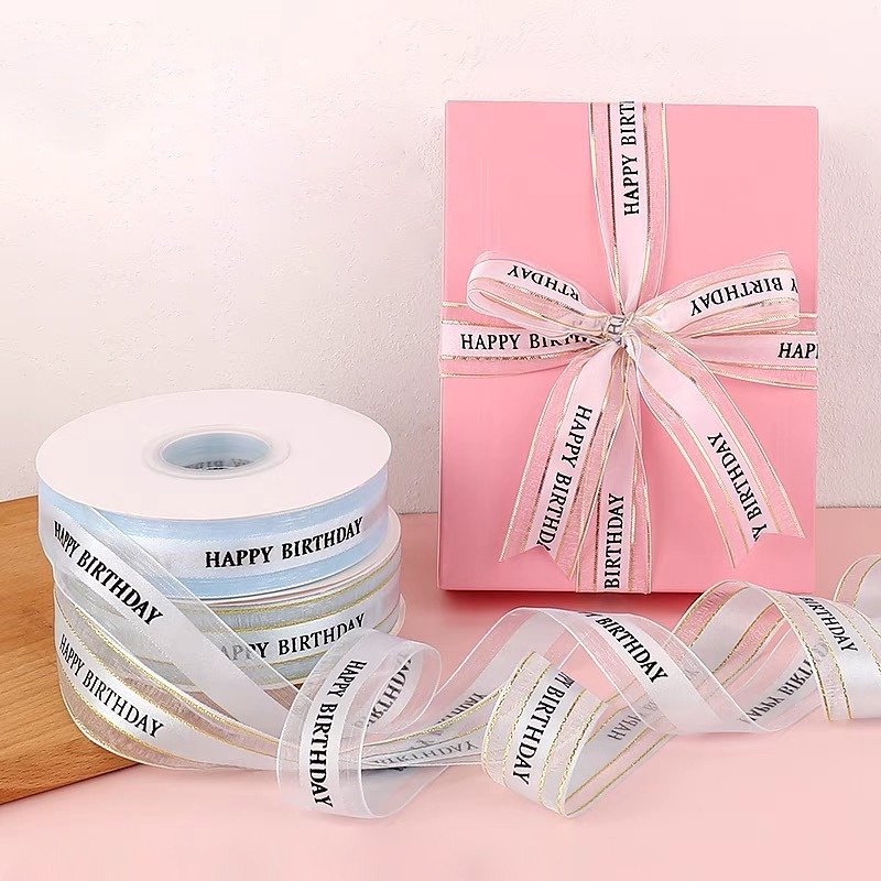 Cuộn Dây Ruy Băng Lụa Satin Rộng 45M 2.5cm Dùng Trang Trí Thủ Công