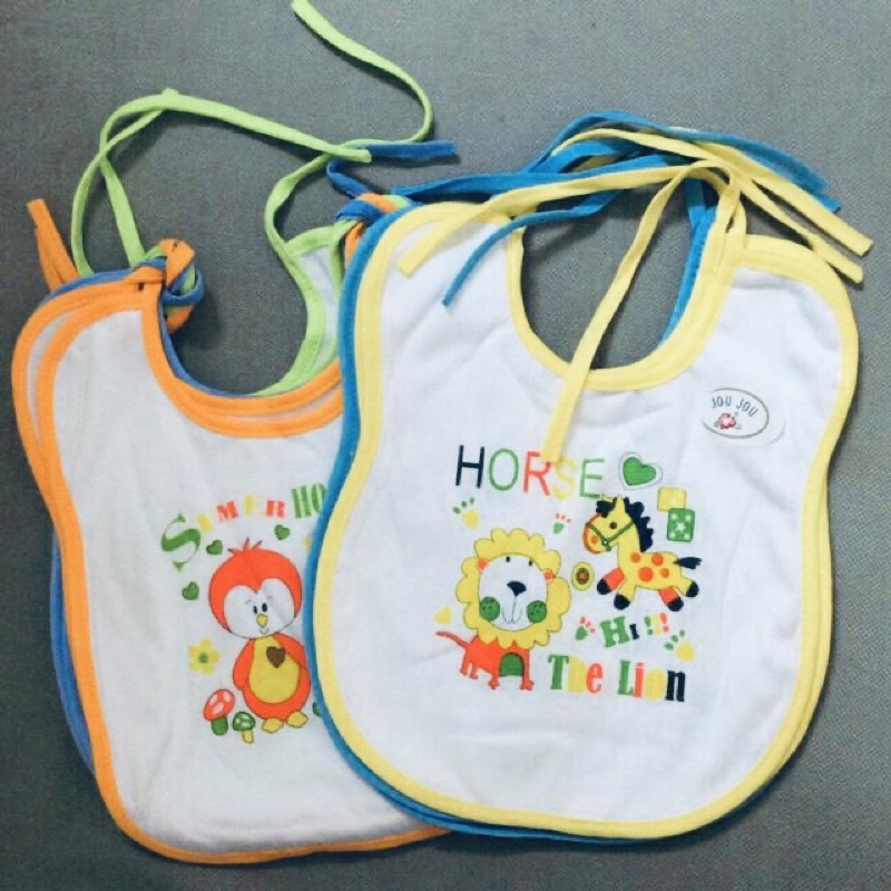 Set 2 yếm cột cotton 2 lớp size lớn cho bé