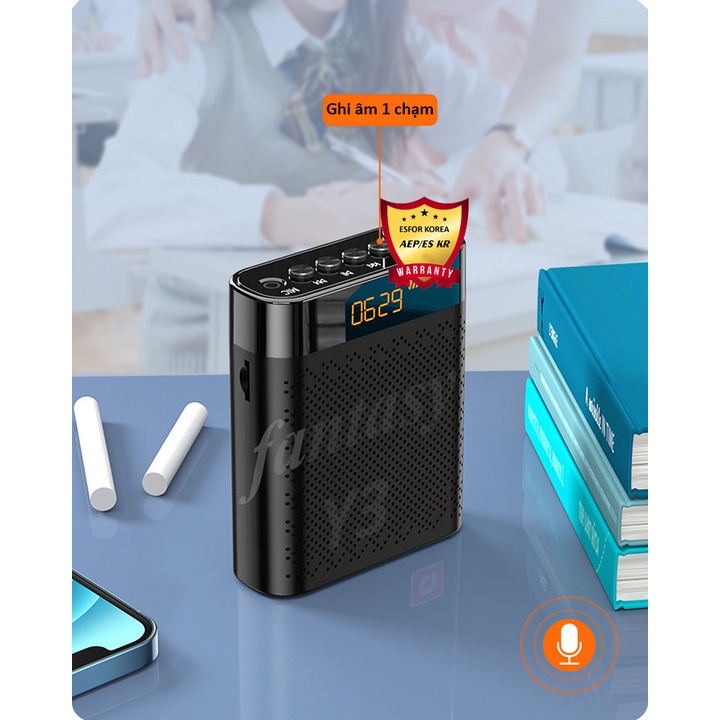 Máy trợ giảng không dây Esfor Fantasy Y3 Hàn Quốc, Loa Bluetooth song song 2 Mic, nhập khẩu chính hãng