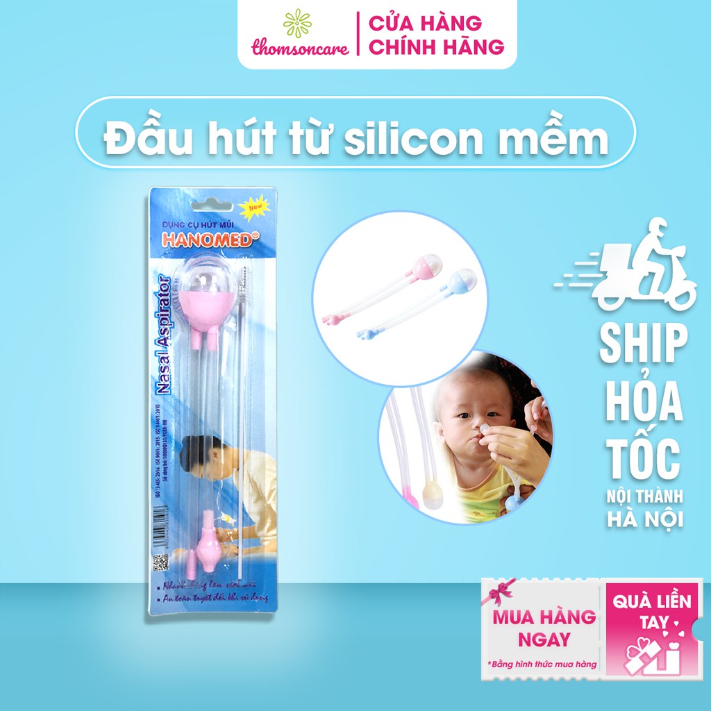 Hút mũi HANOMED - Đầu hút mềm không làm đau bé, làm sạch mũi, đờm dãi cho trẻ từ sơ sinh
