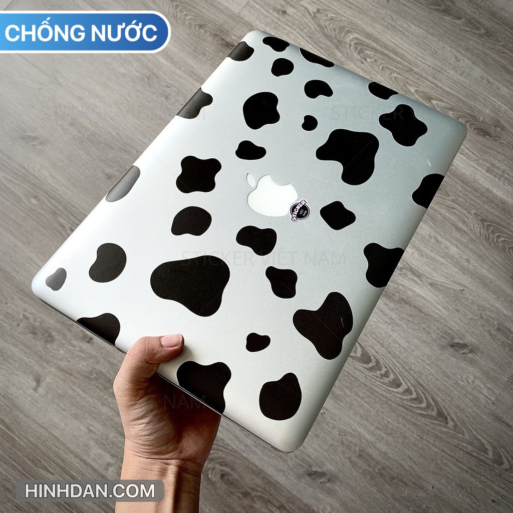 Sticker BÒ SỮA chống nước dán nón bảo hiểm, laptop, ốp điện thoại