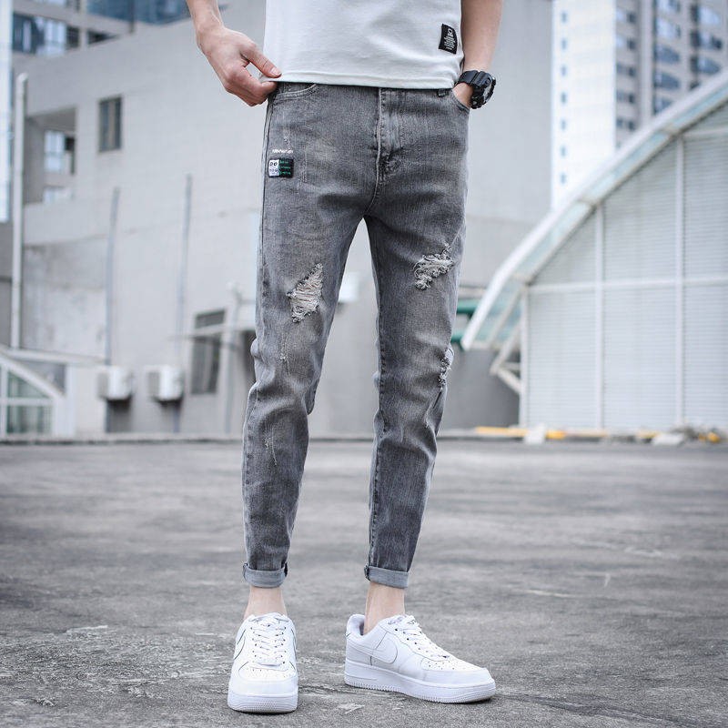 bộ  Quần jean rách phong cách hàn quốc hợp thời trang hàng hiệu slim fit mọi trận đấuđẹp