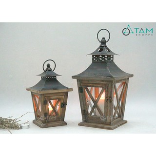 Đèn nến nhà gỗ cổ điển cỡ lớn số 22 TAN