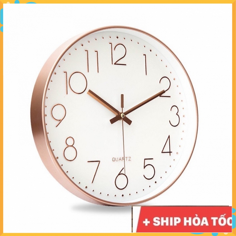 [TẶNG PIN + MÓC TREO TƯỜNG] Đồng hồ treo tường tròn trang trí phòng khách, đồng hồ kim trôi cao cấp
