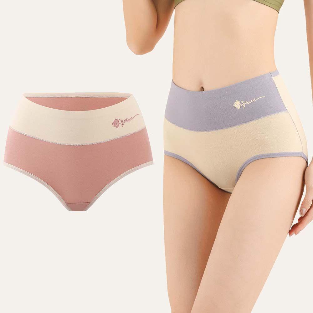Quần Lót Cotton Kháng Khuẩn Nâng Hông Màu Sắc Tương Phản In Họa Tiết Hoa Hồng Cỡ Lớn Cho Nữ