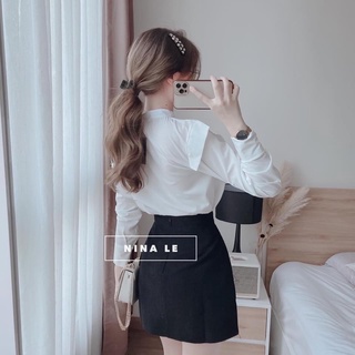 Áo sơ Mi Nữ Tay dài Cổ trụ