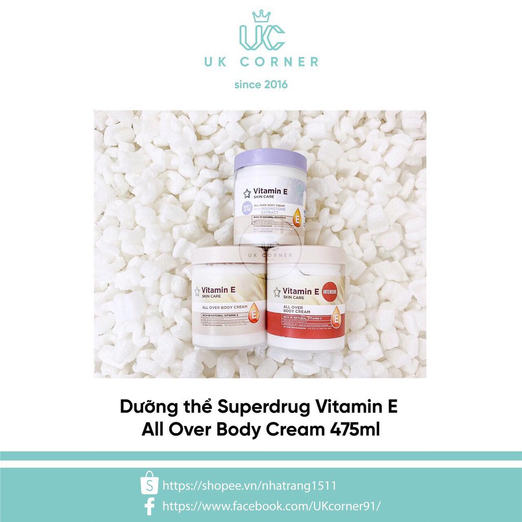 [TIẾT KIÊM]_Dưỡng thể Superdrug Vitamin E All Over Body Cream